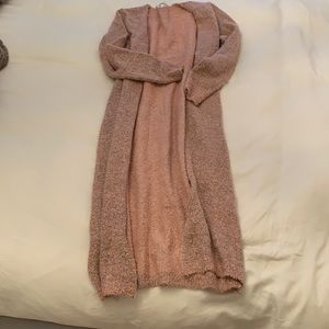 Long pink cardigan duster sweater
